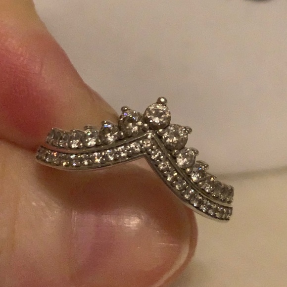 Pandora Sparkling Wishbone Ring Size 7.5 (56) - Picture 4 of 14